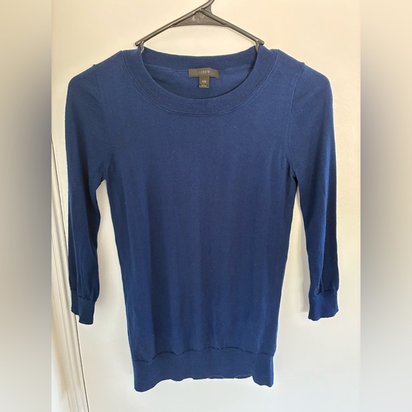 J.Crew Sz XXS Tippi Sweater 100% Merino Wool Jumper Sweater Pullover Blue Navy - Picture 2 of 7